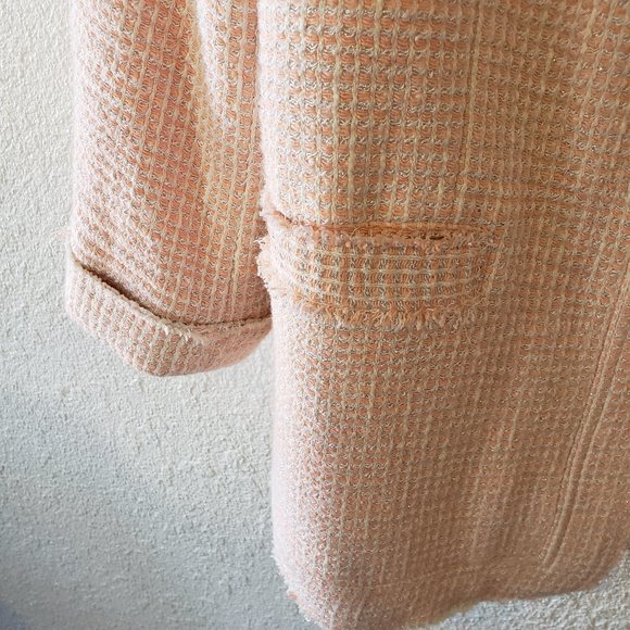 ALICE + OLIVIA Tweed Blazer Jacket Frayed Sz M - Picture 4 of 8